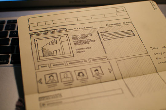 sketched wireframes