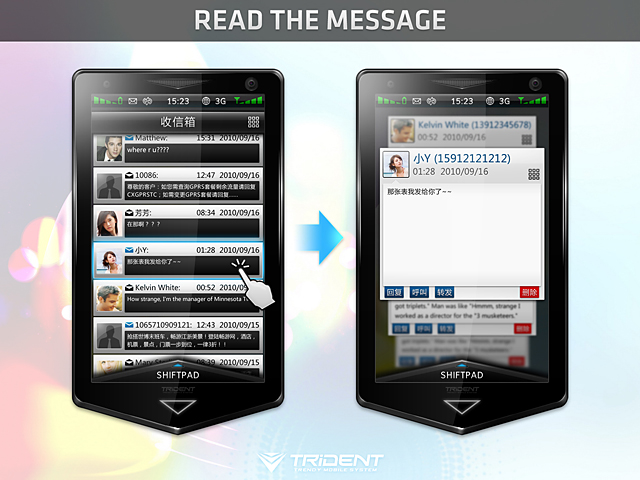 Trident cellphone  UI design -  JOMMANS  - 