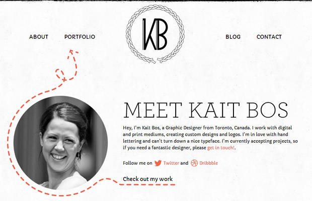 kait bos website inspiring homepage layout