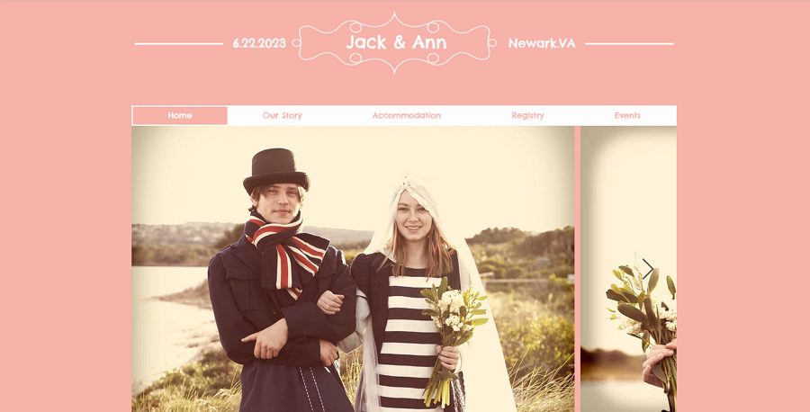 Free Jess & Russ Wedding Website Example