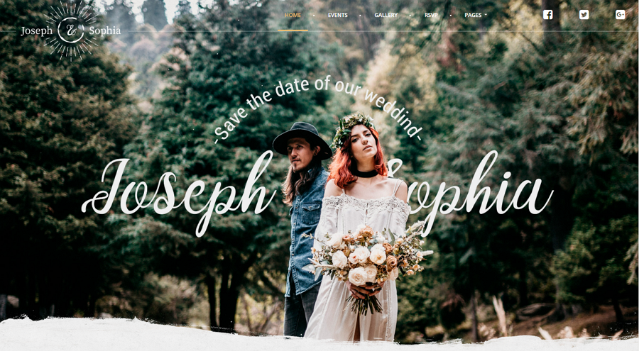 Free Jess & Russ Wedding Website Example