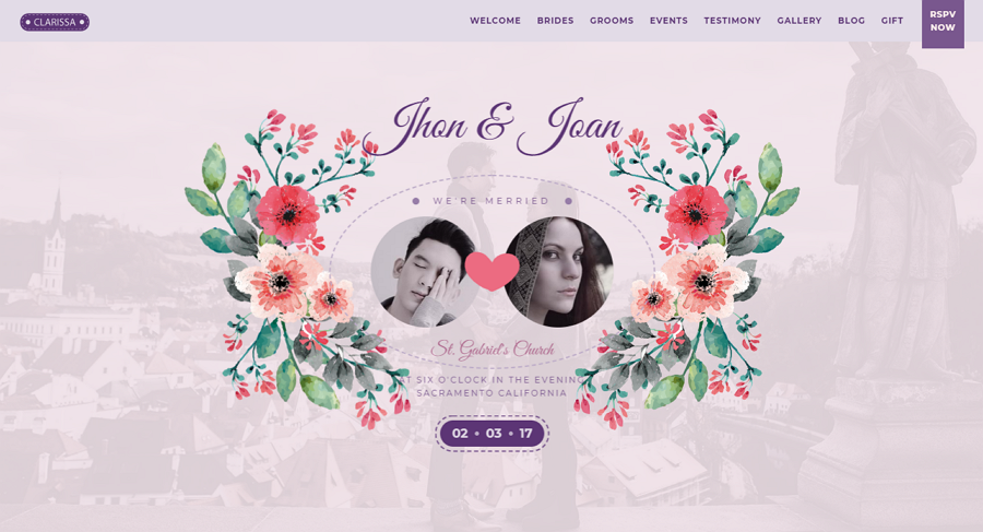 Free Jess & Russ Wedding Website Example