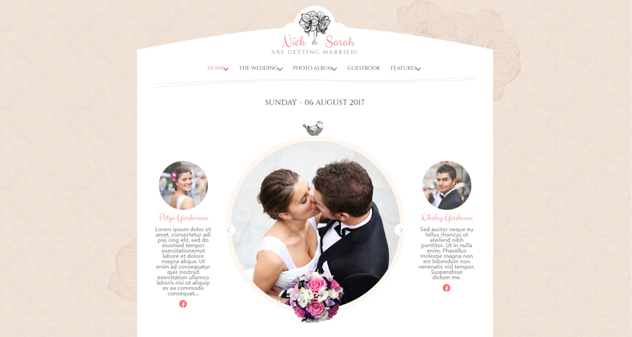 Free Jess & Russ Wedding Website Example