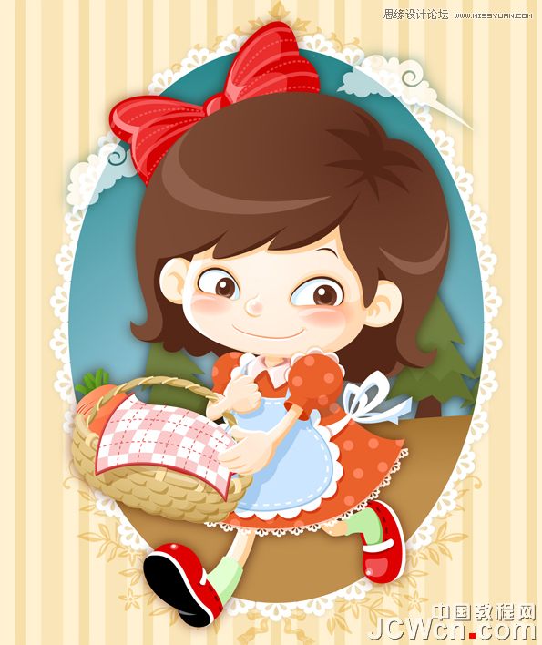 Illustrator制作可爱时尚的卡通小女孩,PS教程,思缘教程网
