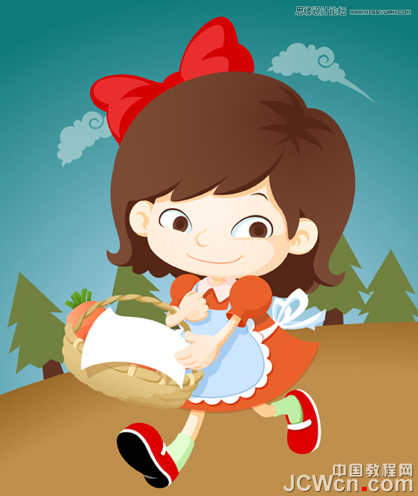 Illustrator制作可爱时尚的卡通小女孩,PS教程,思缘教程网