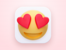 Emoji love smile 3D