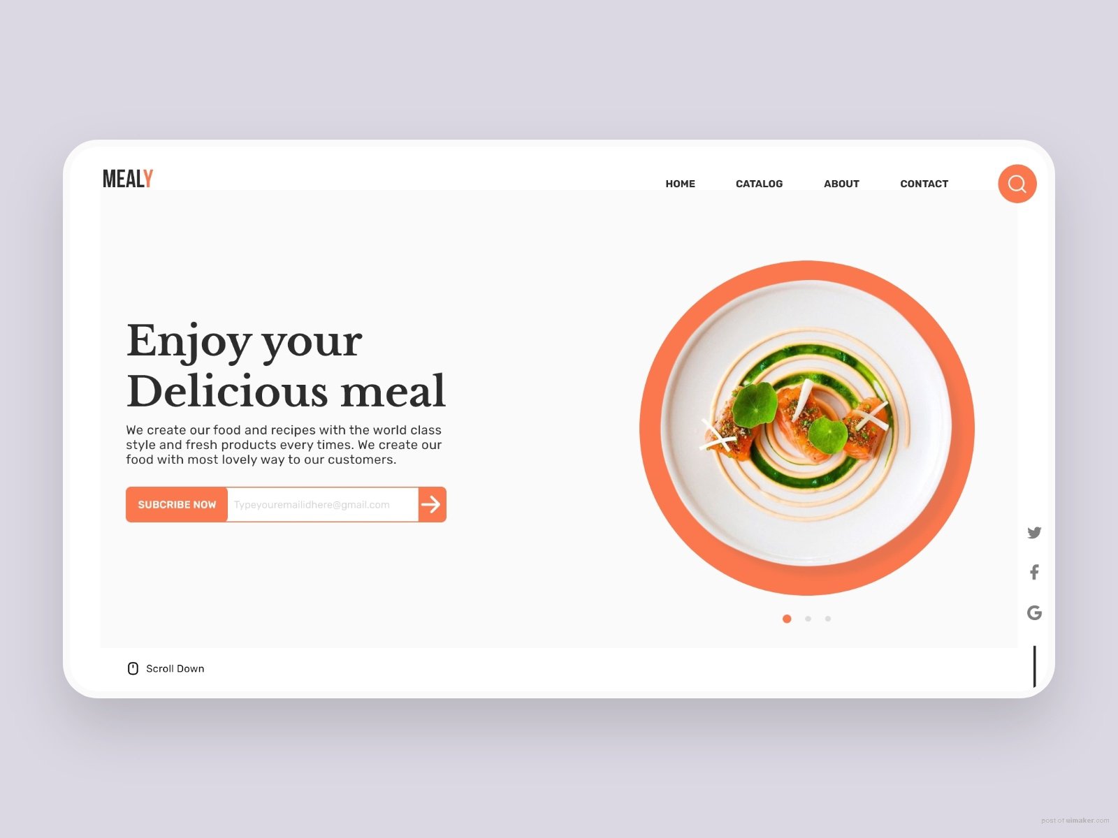 Mealy Landing page