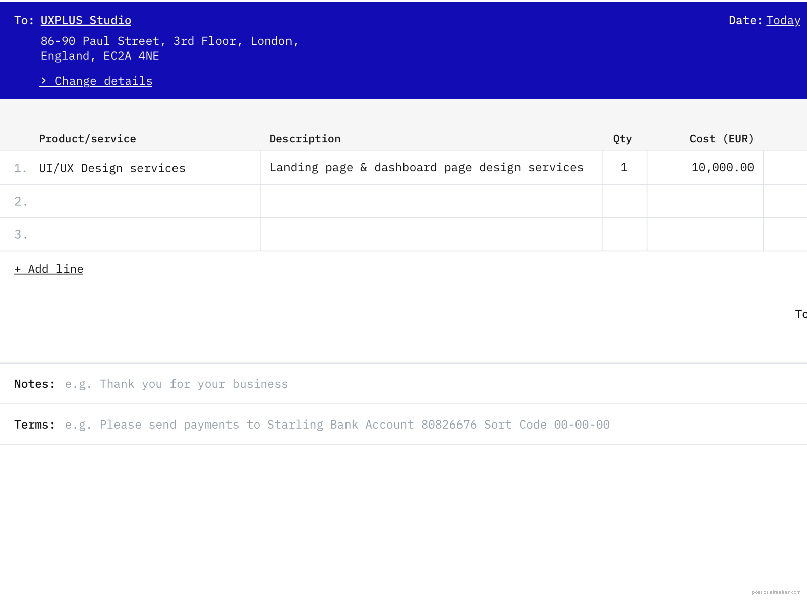 Create an Invoice