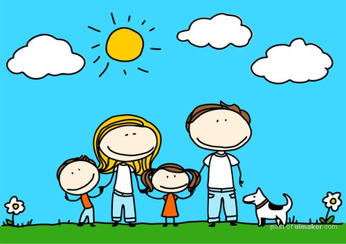 family sketch hand drawn cartoon vector 02