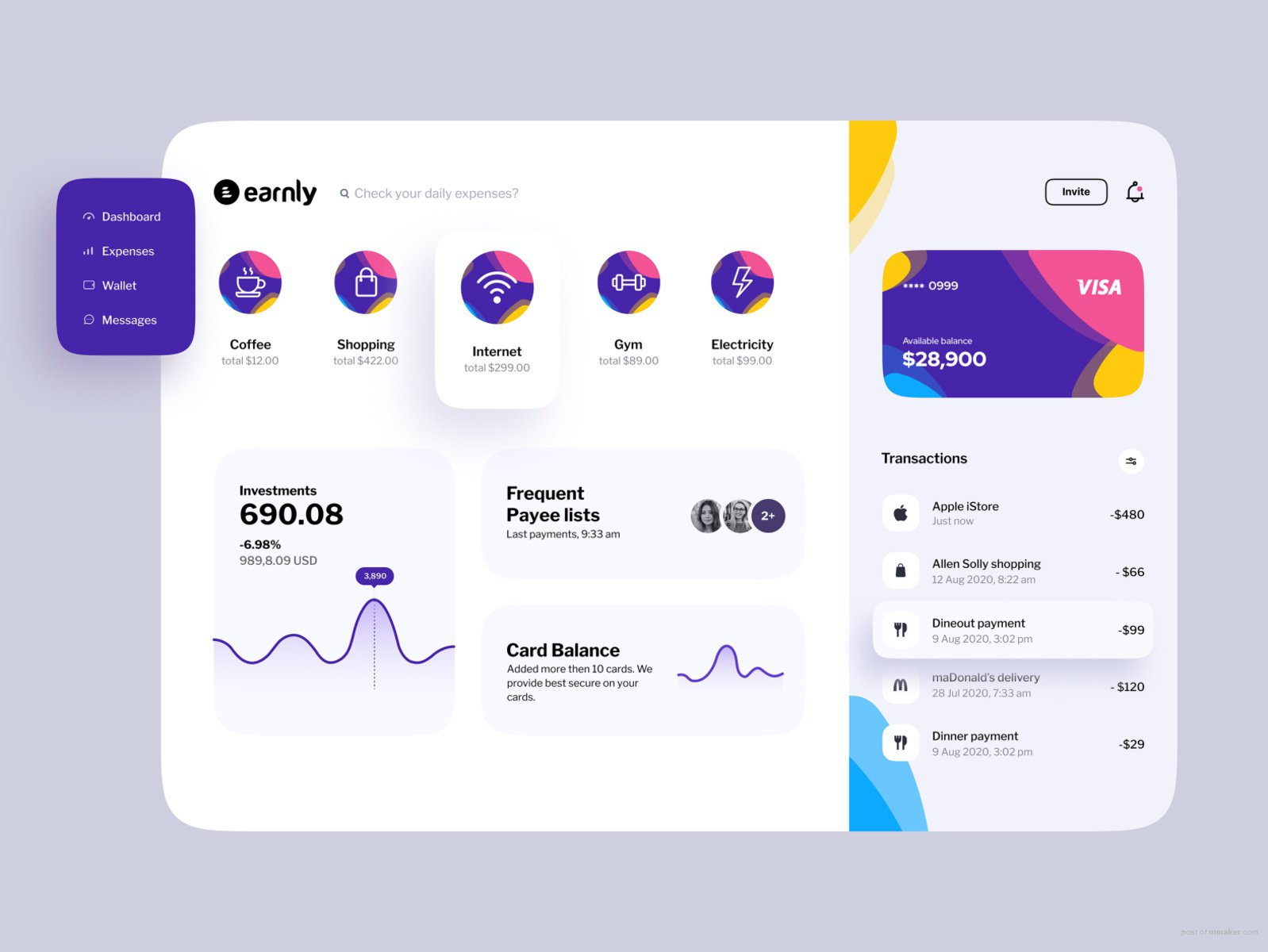 Earnly dashboard