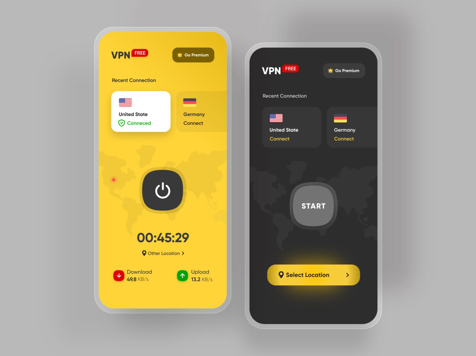 VPN App Ui Design