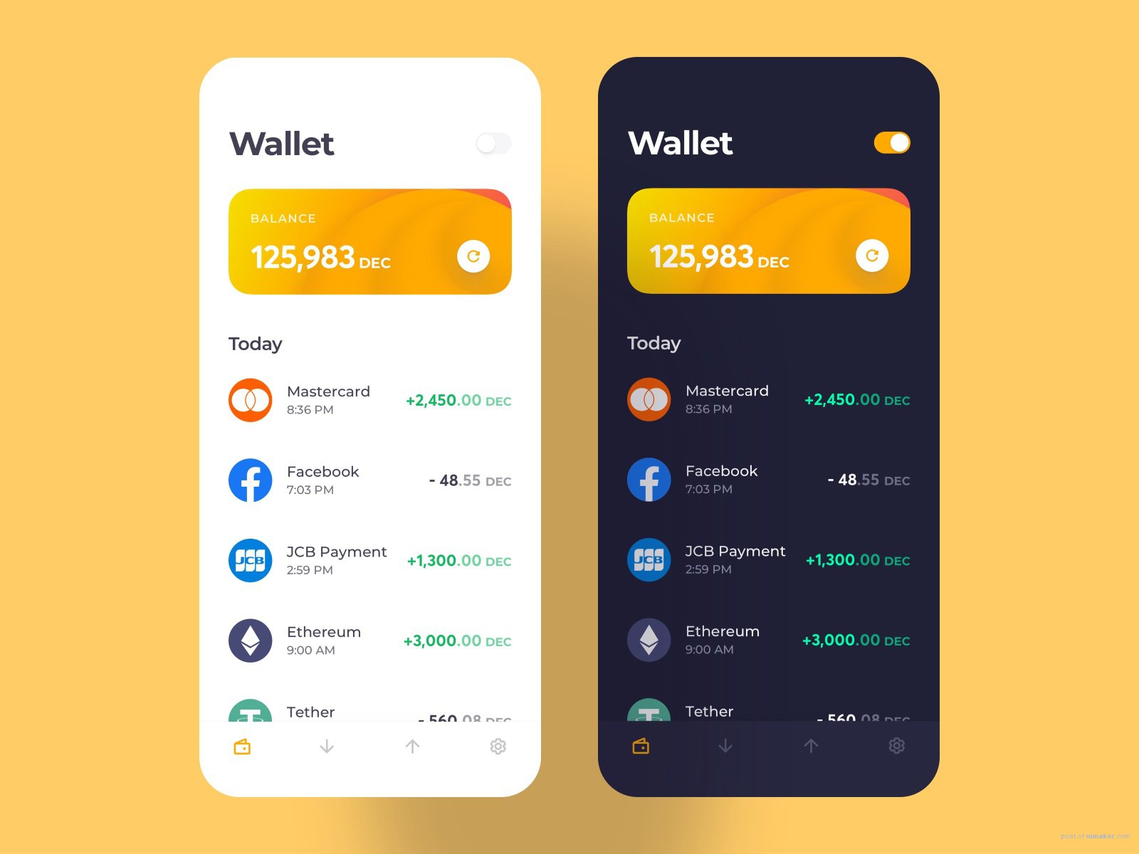 Crypto Wallet Mobile App Concept