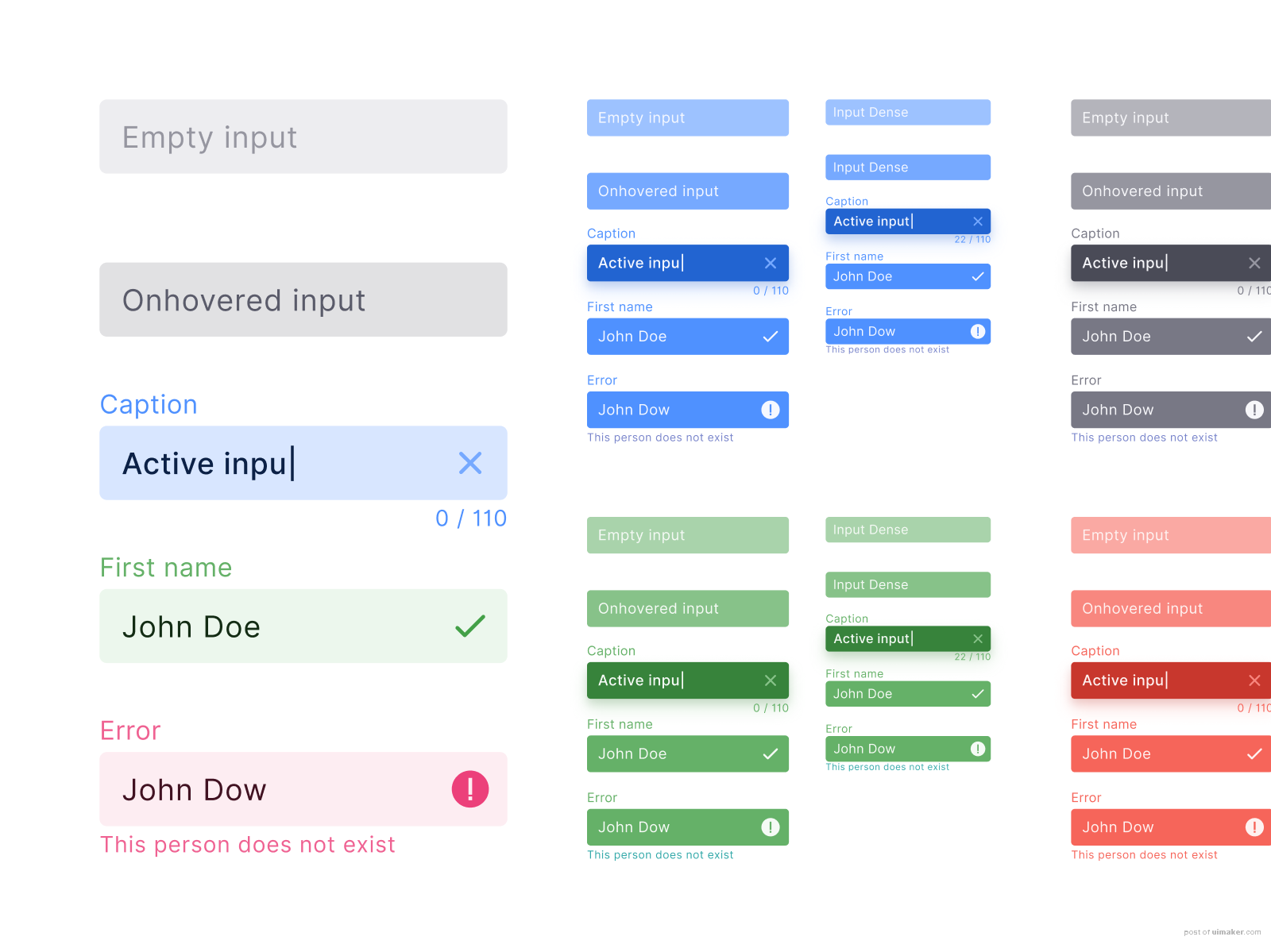 React UI kit - Input styles and states