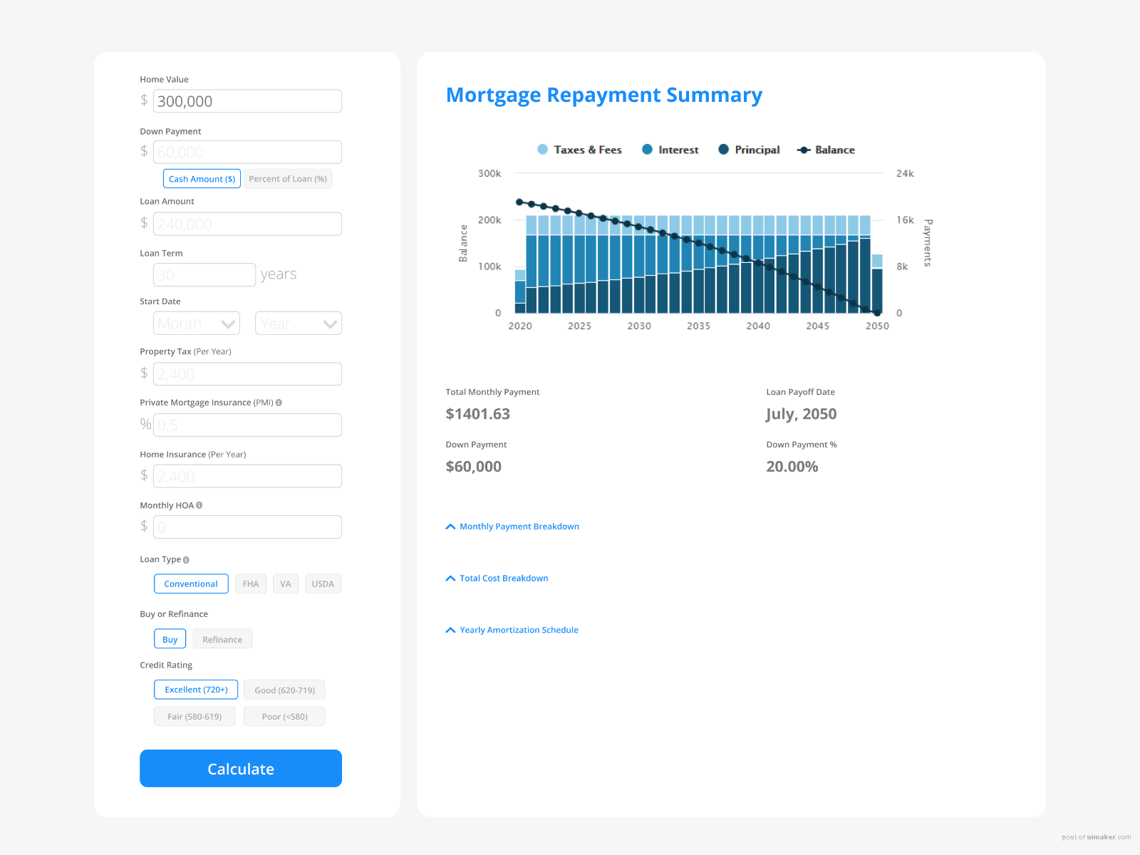 Mortgage Calculator Redesign