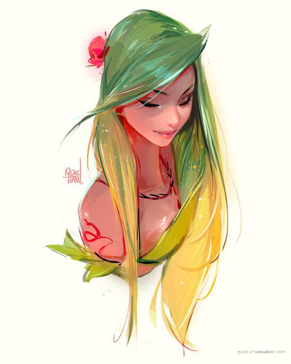 Leaf girl sketch by rossdraws