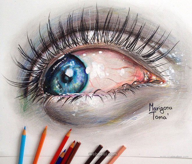 color pencil drawing eye