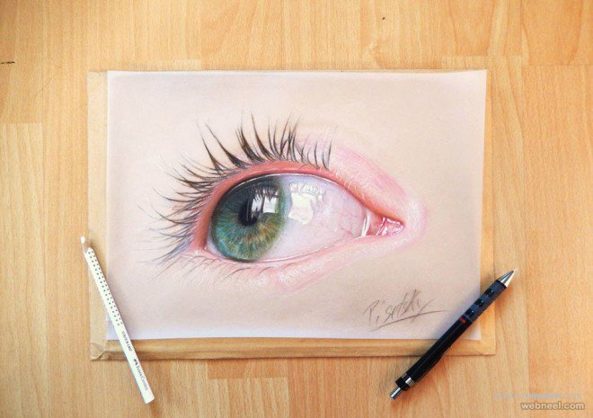 human eye pencil drawing