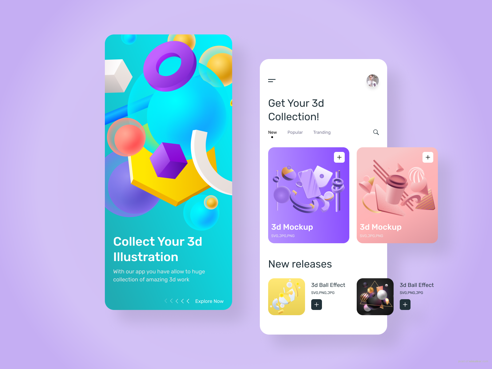 3d Store App Screens