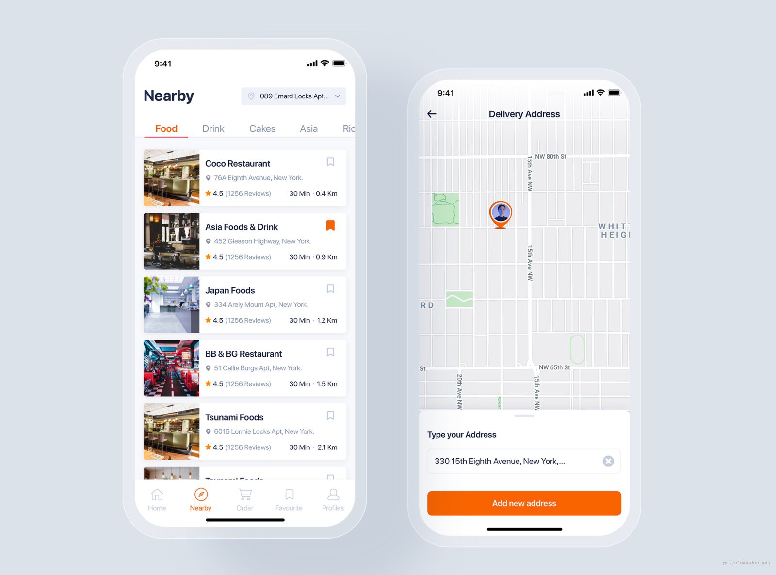 Nearby screen - Food Delivery UI Kit