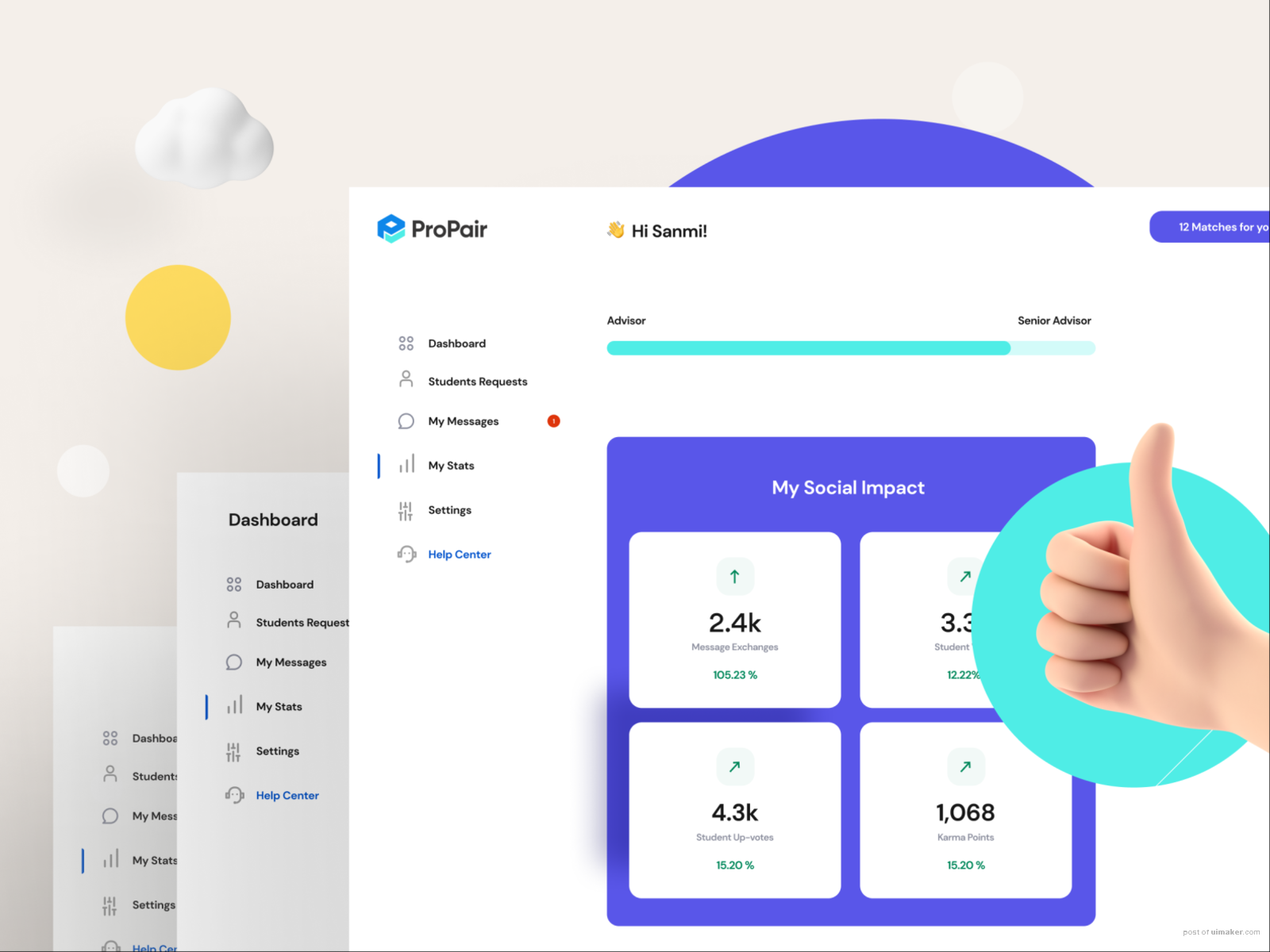 Dashboard UI/UX design for Propair