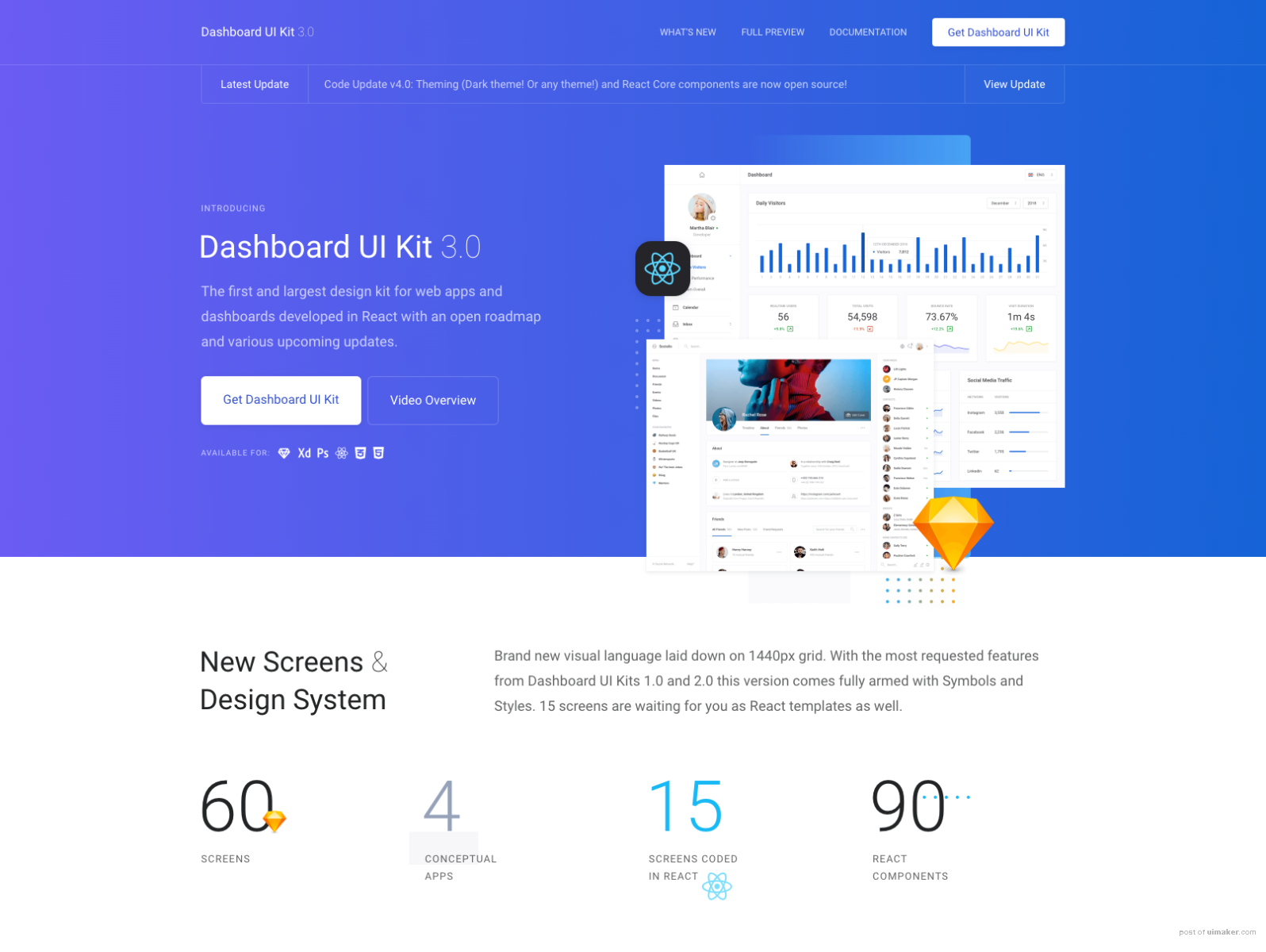 Dashboard UI Kit 3.0 - Landing Page Live