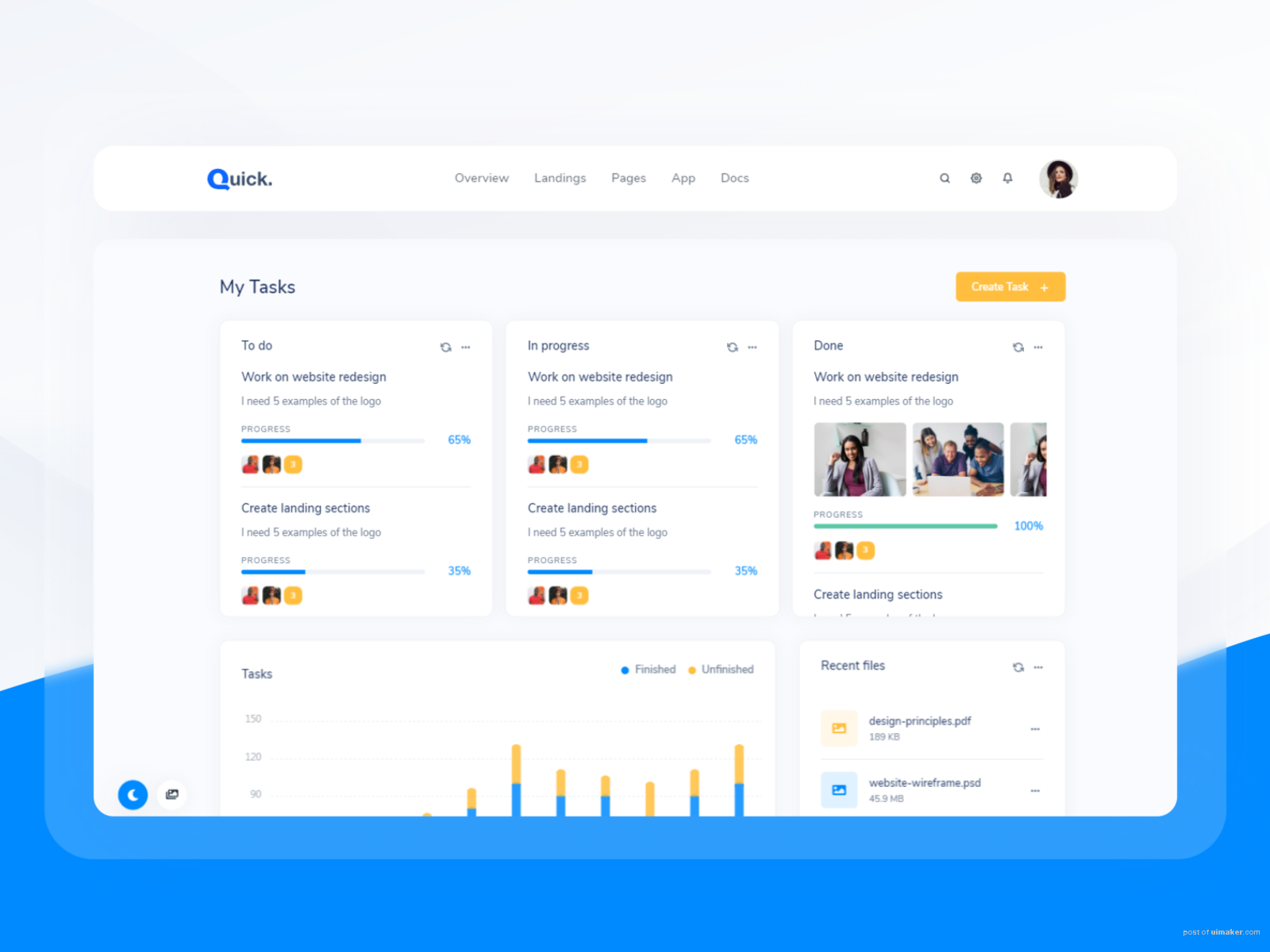 Task Management - Quick Website UI Kit