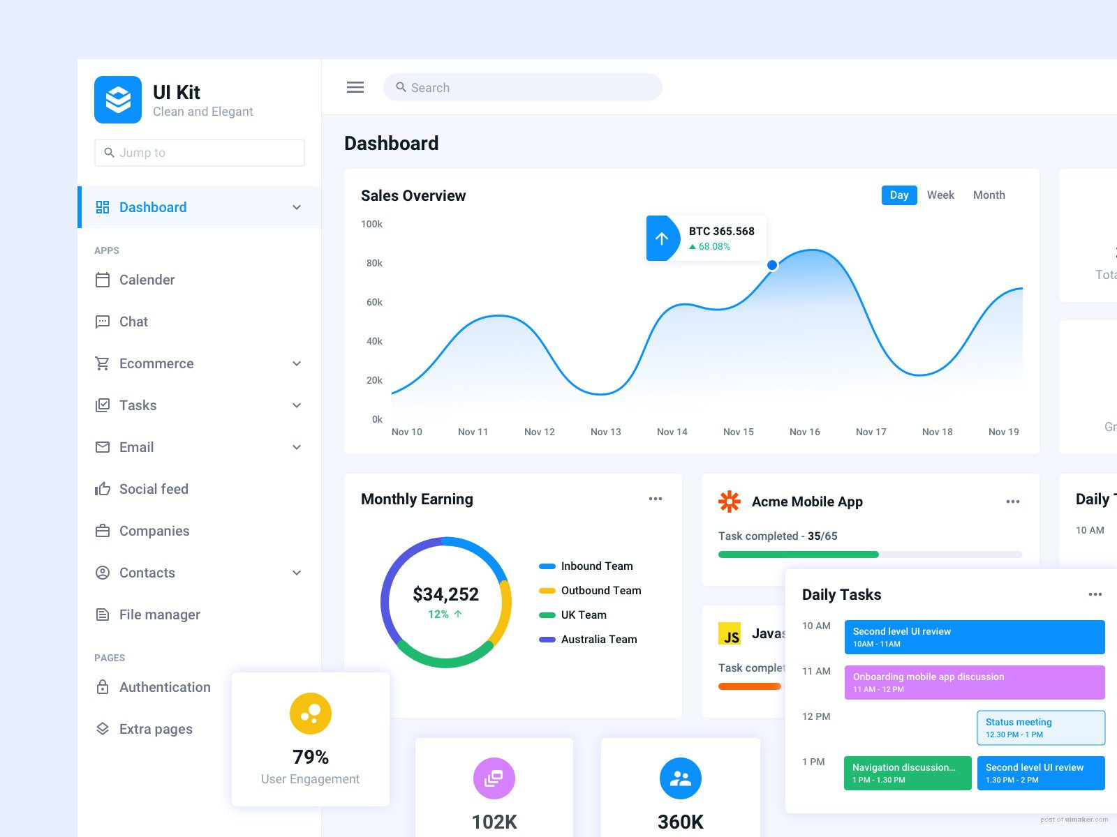 Dashboard UI design