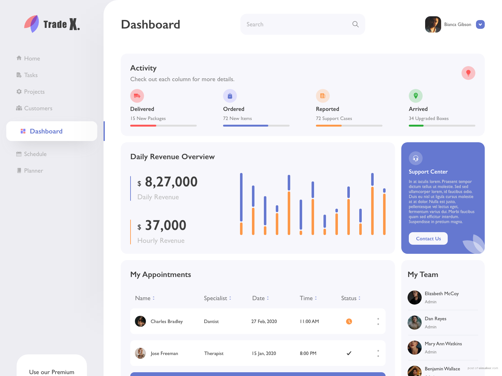 Trading Dashboard (TradeX)