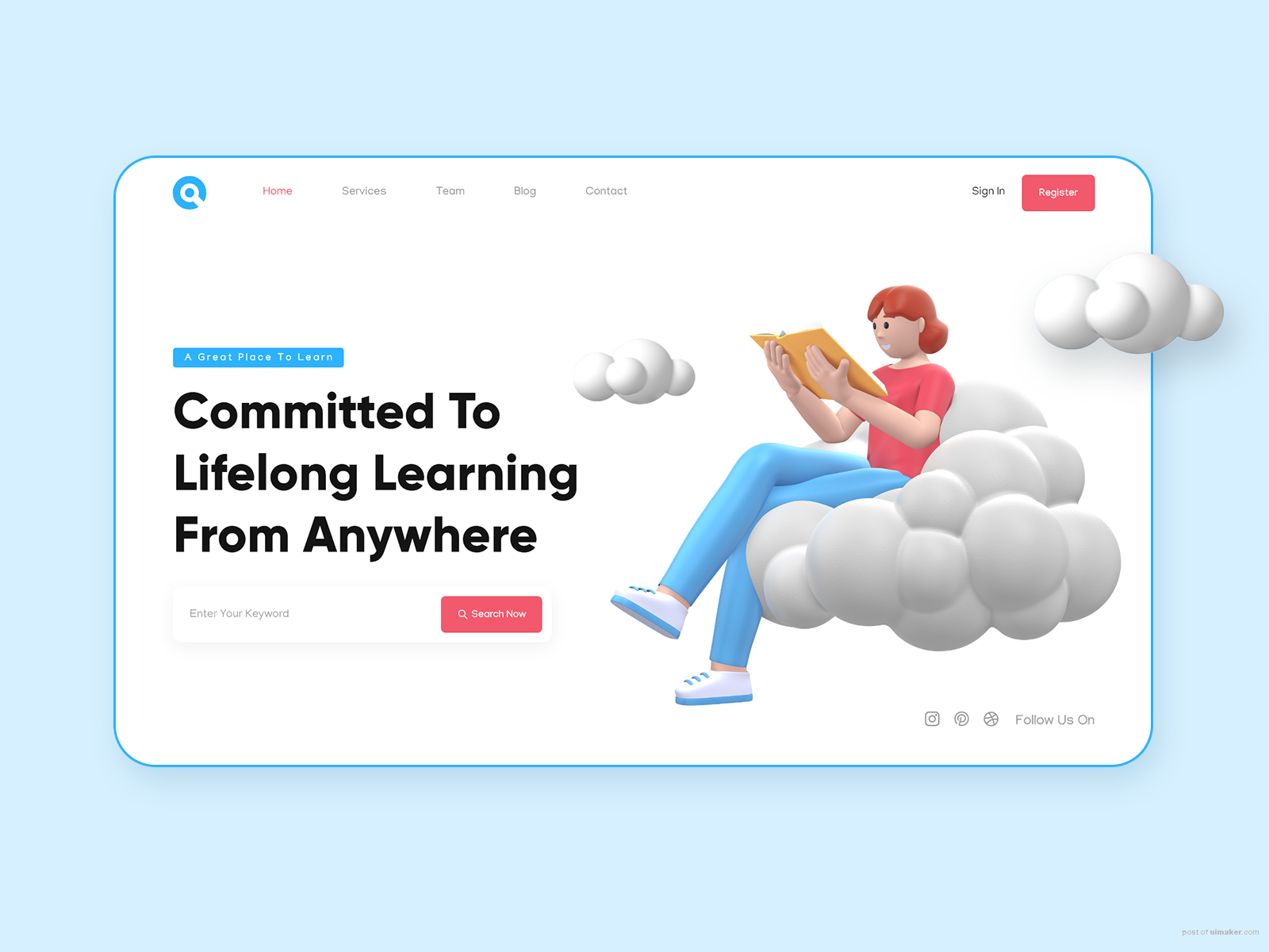 Educational Landing Page Header Exploration