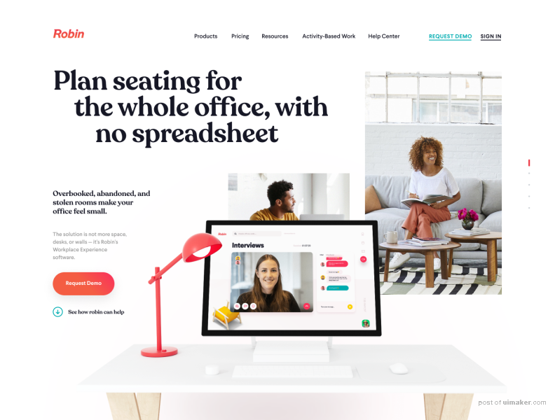 Office, Workspace Feature&#39;s Page Design / New Robin&#39;s website