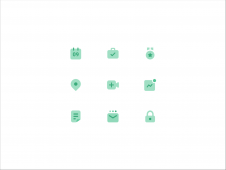 Green Icon Set for Sales