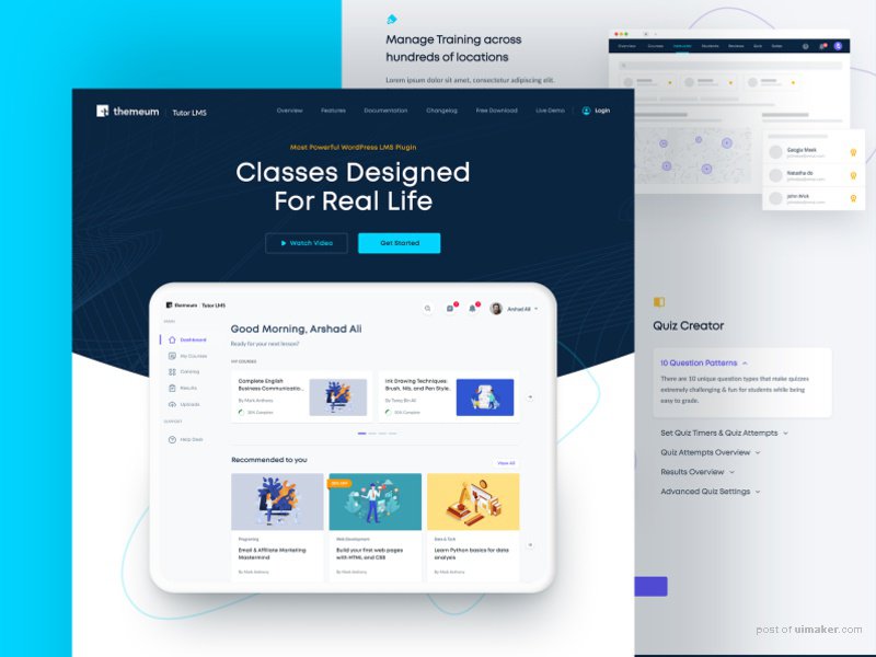 Redesigned Tutor LMS Landing Page | Themeum