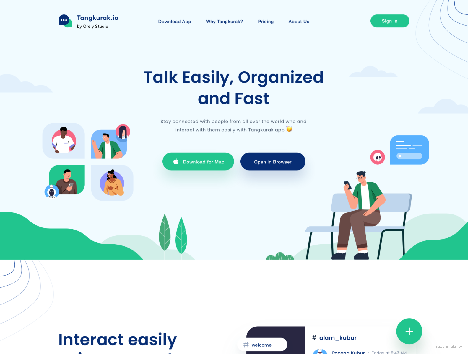 Tangkurak.io Landing page - Avatar illustrations 