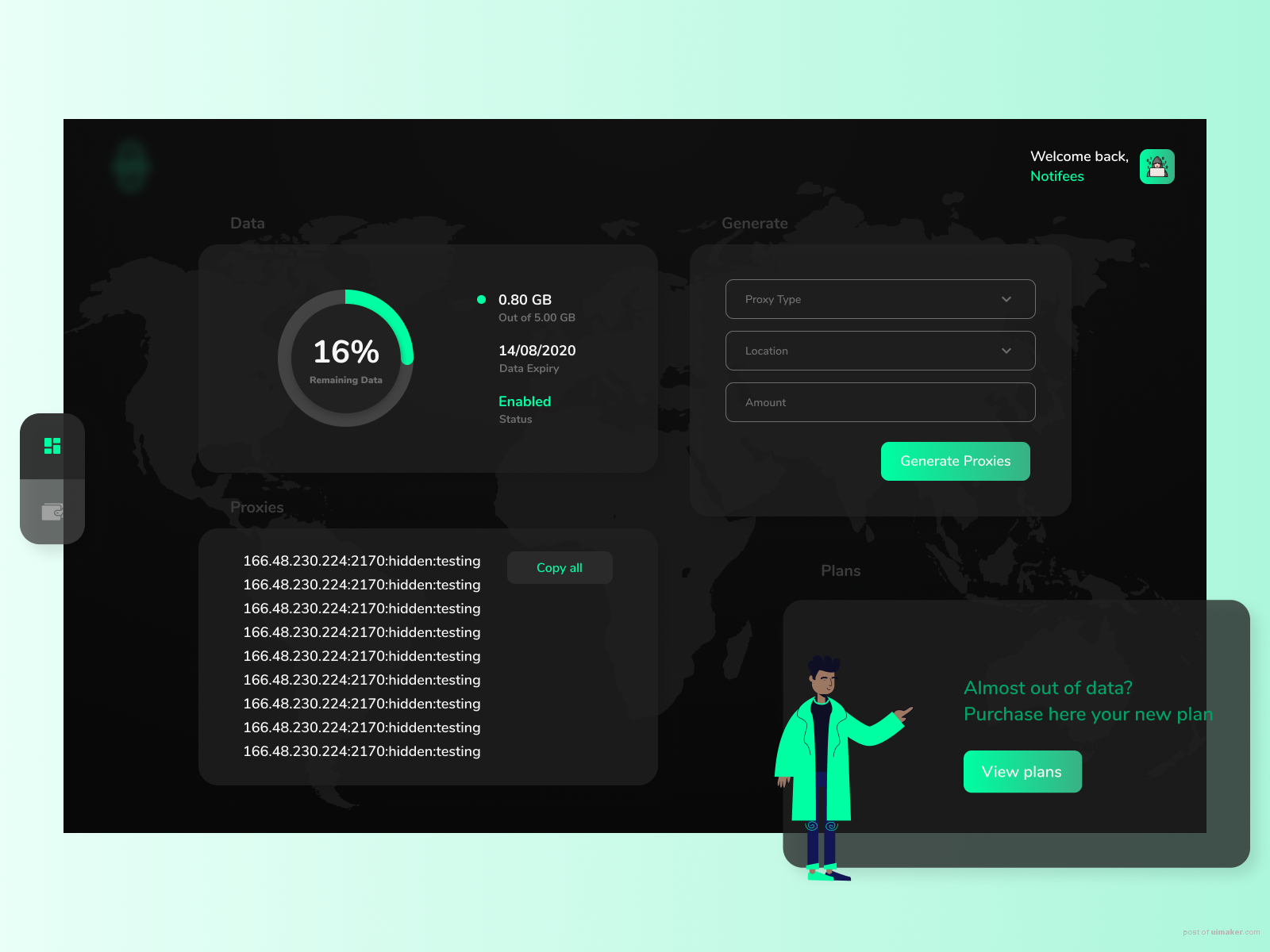 Proxy Dashboard UI