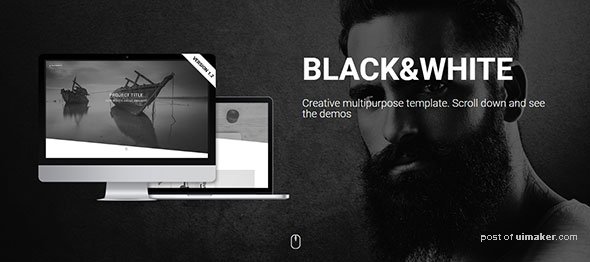 Black&White---Creative-Multipurpose-WordPress-Theme Monochrome WordPress Themes 