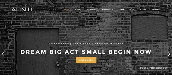 Alinti---Minimal-Creative-WordPress-Portfolio-Preview Monochrome WordPress Themes 