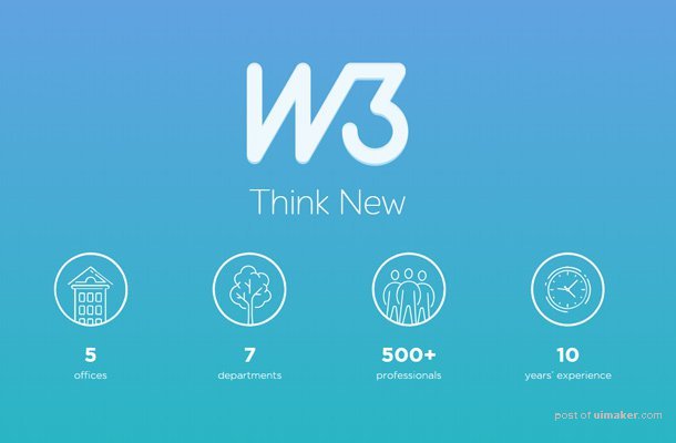 w3 blue gradient background homepage