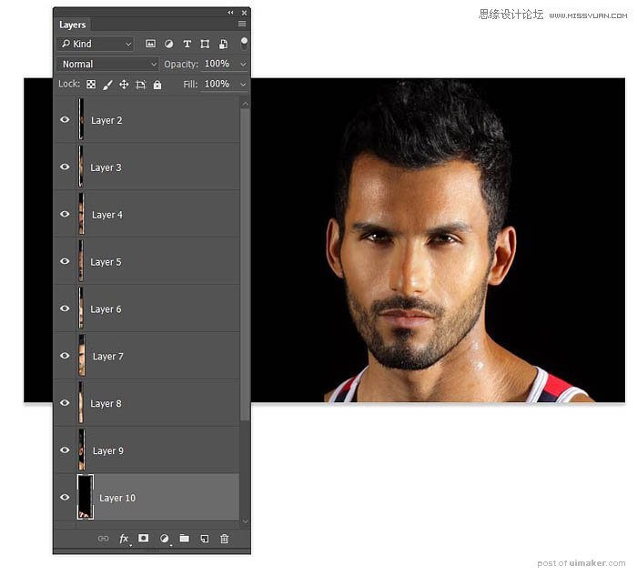 Photoshop制作创意的镜面多人像效果