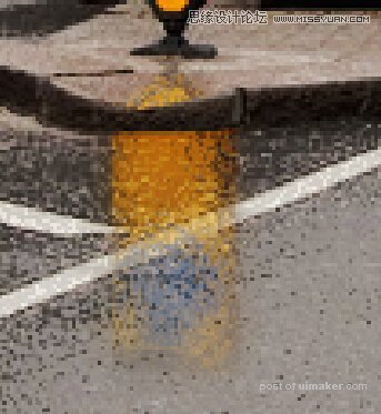 Photoshop给城市街道照片添加雨后效果图
