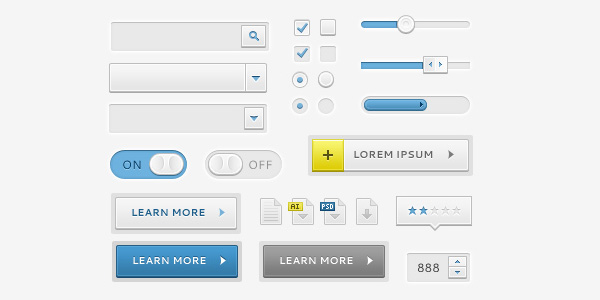 վPSD,Sleek UI Elements
