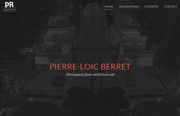 pierre loic berret developer website fullscreen background portfolio