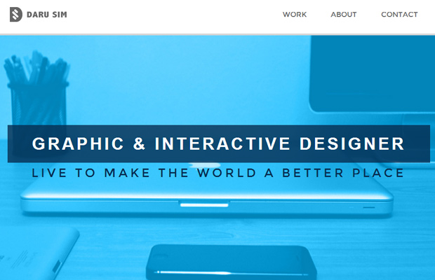 daru sim interactive designer portfolio homepage