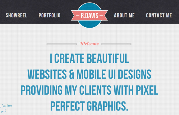 rob davis graphic designer portfolio clean website background