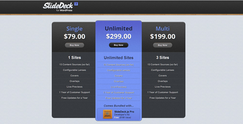 pricing table 26 