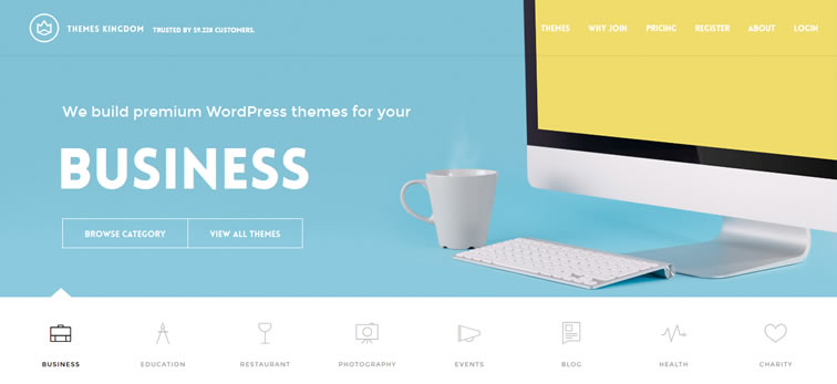 Themes Kingdom homepage clean web design modern responsive web inspiration